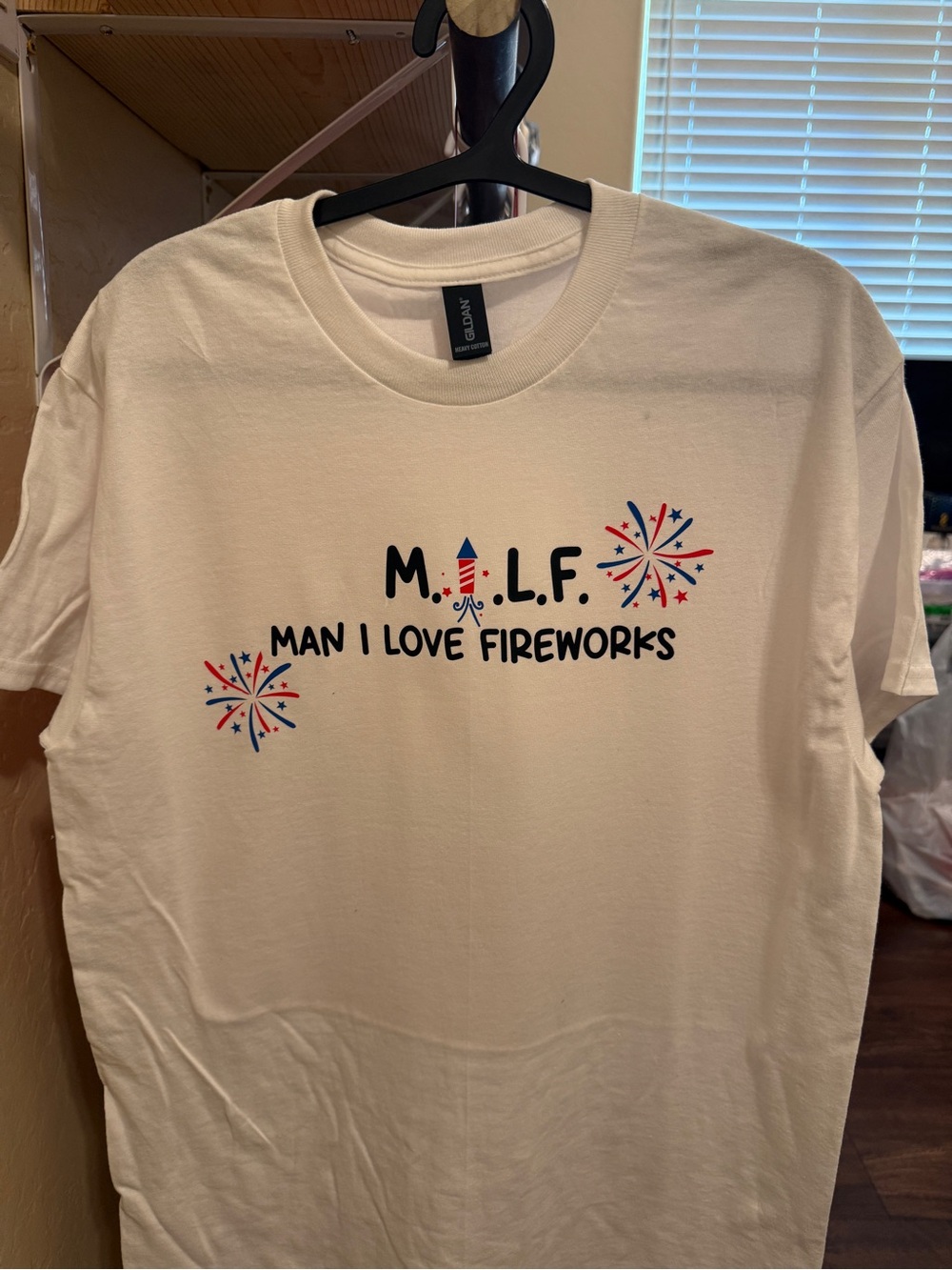 Brand New handmade Men’s White 'M.I.L.F. - Man I Love Fireworks'